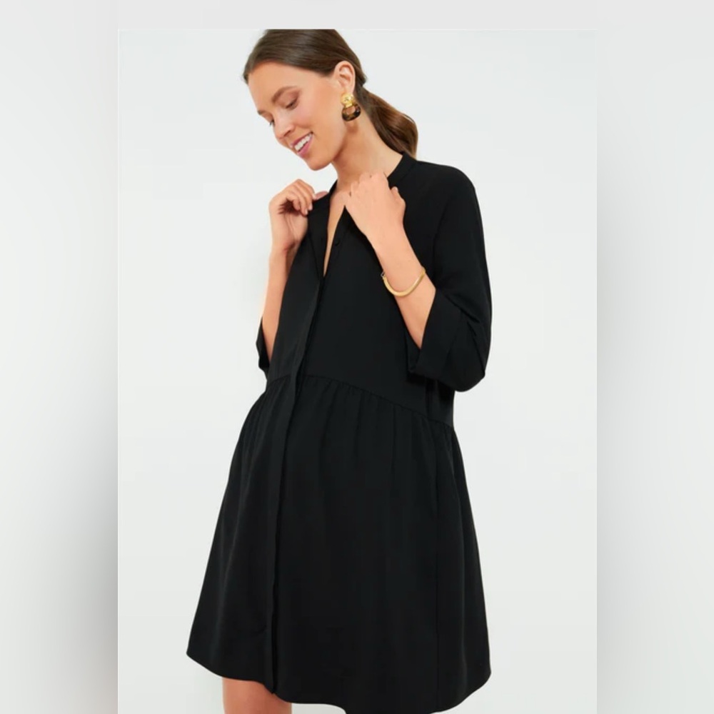 TUCKERNUCK
Black Stretch Crepe Royal Shirt Dress